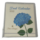 🥝 2022 Hydrangea Desk Calendar, Gold Foil Embossed Premium Quality Stock - F7