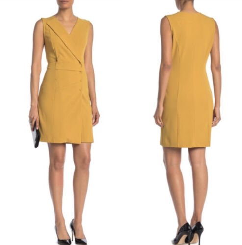 Nanette Lepore Blazer Dress Grooving Gold Mustard Yellow Sleeveless Sz 10 NEW