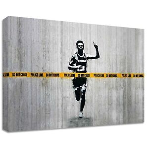 Dolk Police Line Canvas | LARGE WALL ART | street graffiti do not cross