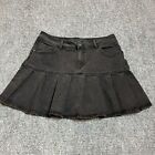 Wild Fable Skirt Womens 14 Pleated Denim Mini Skirt Black