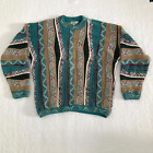 Vtg Rochester 3D Knit Cosby Sweater Mens XLT Multicolored Grandpa Pullover 90s