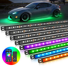MICTUNING 8pcs N8 Aluminum RGBW LED Car Underglow Light Kit Underbody RGB Strips