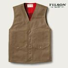 Filson Mackinaw Wool Lined Tin Cruiser Vest Dark Tan Men's MADE IN USA Size XS