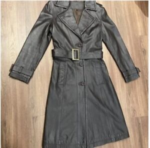 Real Sheepskin leather trench coat, with belt, Woman's size S