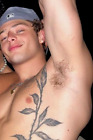Shirtless Male Muscular Frat Jock Tattooed Hunk Arm Pit Hair Man PHOTO 4X6 H623