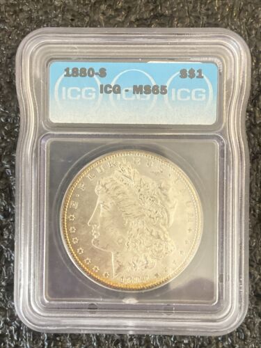 1880-S Morgan Silver Dollar graded MS-65 by ICG