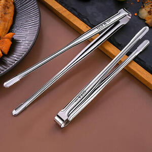 Stainless Steel Kitchen Chef Tool Camping BBQ Grill Tweezer Long Food Tongs 1pcs
