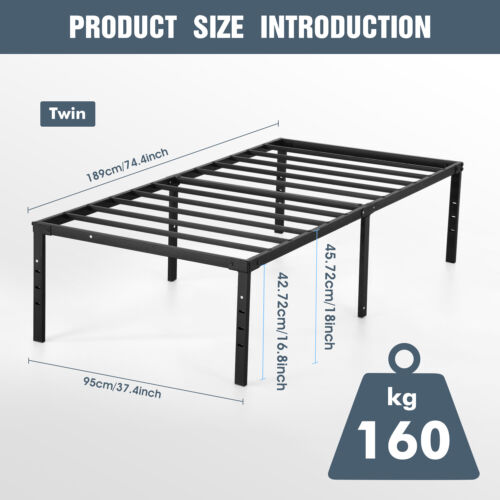 Heavy Duty 4 Size Metal Platform Bed Frame with 16.8'' Large Under Bed Storag