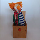WHIMSICAL VINTAGE ANTIQUE CLOWN JACK-IN-THE-BOX TOY APPROX 4.5