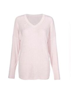 NWT $89 Cabi Serenity Tee Size Medium Spring 2023 Style #6331 Pink Striped
