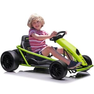 24V Electric Go Kart for Kids Teens Race Pedal Drifting Ride On Toys Car Green