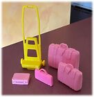 Vtg Barbie 1989 Pink Luggage Set w Carrier Travel Bag Briefcase Suitcase Mattel