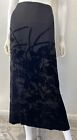 Linda Allard Ellen Tracy Skirt Black Silk Blend Velvet Floral Size 16