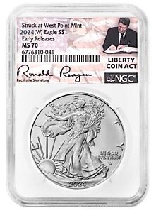 New Listing2024 Struck At West Point Silver Eagle NGC MS70 - ER - Liberty Coin Act Label