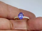 1.38Ct Genuine Natural Mined Tanzanite And Diamond Ring In Solid 14K Yellow Gold