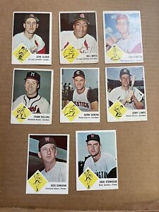 1963 Fleer Baseball Lot of 8 Cards