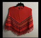 Women Sweater 100% Baby Alpaca Shawl Red Poncho