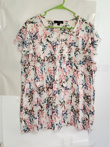 A Suzanne Betro Women's Plus Sized Spring Summer Baby Doll Tunic Top Size 3X