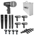 5Core 9 Pieces Drum Mic Kit w/ Metal Bass Snare Dynamic Microphone Clip & Case