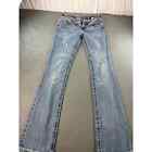 Miss Me JP5001-4 Boot Jeans Womens Size 28 Blue Dark Wash Stretch Denim Jewels
