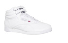 Reebok Women Freestyle Hi High Top Sneaker White/Silver size 7.5, 8