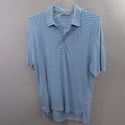 Tasc Mens Polo Shirt Size M Blue Striped Performance Golf Stretch Short Sleeve
