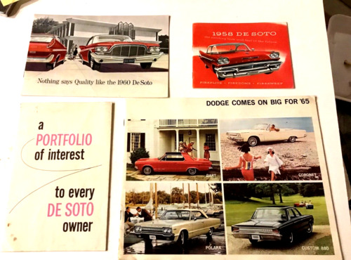 DODGE FOR 1961, 1962, 1966:   FOUR CAR DEALERSHIP SALES BROCHURES