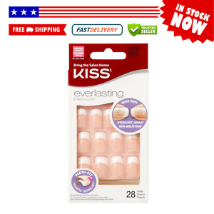 Glue Kiss Everlasting French Premium Nails Press-On Nails, Medium Size