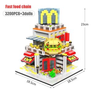 3200pcs Fast Food Store Architecture Model Building Blocks DIY Bricks Toy