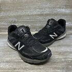 New Balance 990 V5 Suede Black Running Shoes Made in USA W990BK5 Womens Size 7.5