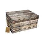Livememory Decorative Storage Box with Lids, A1- Brown Printed Wooden Grain