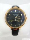 NEW Kate Spade Holland Cat Black Vachetta Leather Strap Watch KSW9053 NIB
