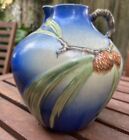 Large Bulbous Roseville Blue Pinecone Pitcher / Vase