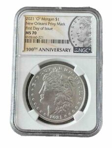 New Listing2021 O Morgan Silver Dollar NGC MS70 New Orleans Privy Mark FDOI