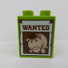 Lego Duplo 31110pb142 Lime Brick 2 x 2 x 2 W/ Wanted Poster Of Hamm (Toy Story)
