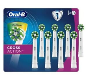 8 CT, GENUINE ORAL-B CROSS ACTION ELECTRIC TOOTHBRUSH REPLACEMENT HEADS 