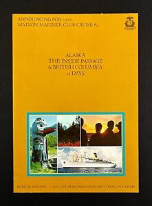 1970 Matson Mariner Club Cruise Alaska British Columbia SS Mariposa VTG Brochure