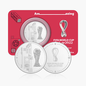 Collectable FIFA World Cup Qatar 2022 Football Championship Silver Plated Coin