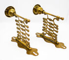 ANTIQUE VICTORIAN BRASS WALL EXTENSION CANDLE SCONCE SET