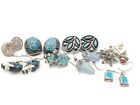 29g 925 Silver Coral Turquoise Glass Earring Lot