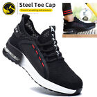 Mens Steel Toe Safety Shoes Work Shoes Anti-slip Sneakers Indestructible Boots