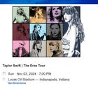 Taylor Swift Concert Indianapolis, IN November 3, 2024 - 2 tickets, aisle seats!