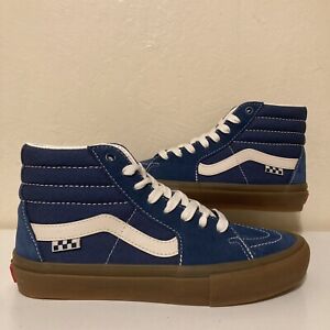Vans Sk8-Hi Blue White Men Skateboarding Sneakers Shoe - Multiple Sizes