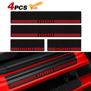 4x For Dodge Ram 1500 Accessories Red Cab Door Sill Cover Protector Step Sticker (For: 2019 Ram)