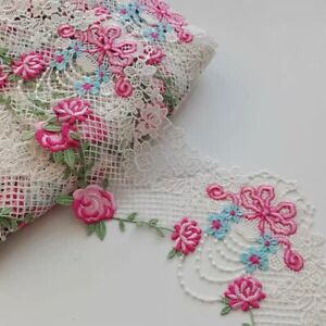 1Yard Vintage Venice Lace Trim Flowers Lace Fabric Sewing Dress Cloth DIY Craft