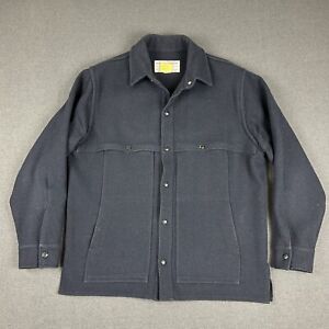 CC Filson Mackinaw Coat Mens Size Medium Navy Blue Cruiser Jacket 100% Wool
