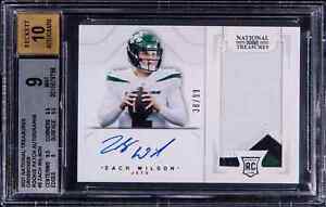 Zach Wilson 2021 National Treasures Crossover Rookie Patch Auto /99 #2 BGS 9