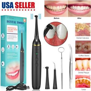 Dental Scaler Electric Sonic Tartar Calculus Plaque Remover Tooth Stains Tool US