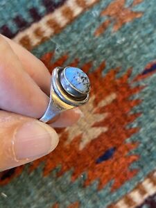 VINTAGE ~ NATIVE AMERICAN ~ FRED HARVEY ERA ~ STERLING SILVER ~ TURQUOISE RING