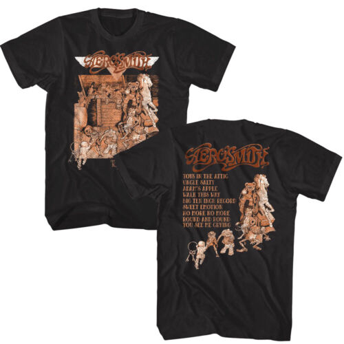 Aerosmith Toys in the Attic Album Tracklist Men's T Shirt Rock Band Concert Tour